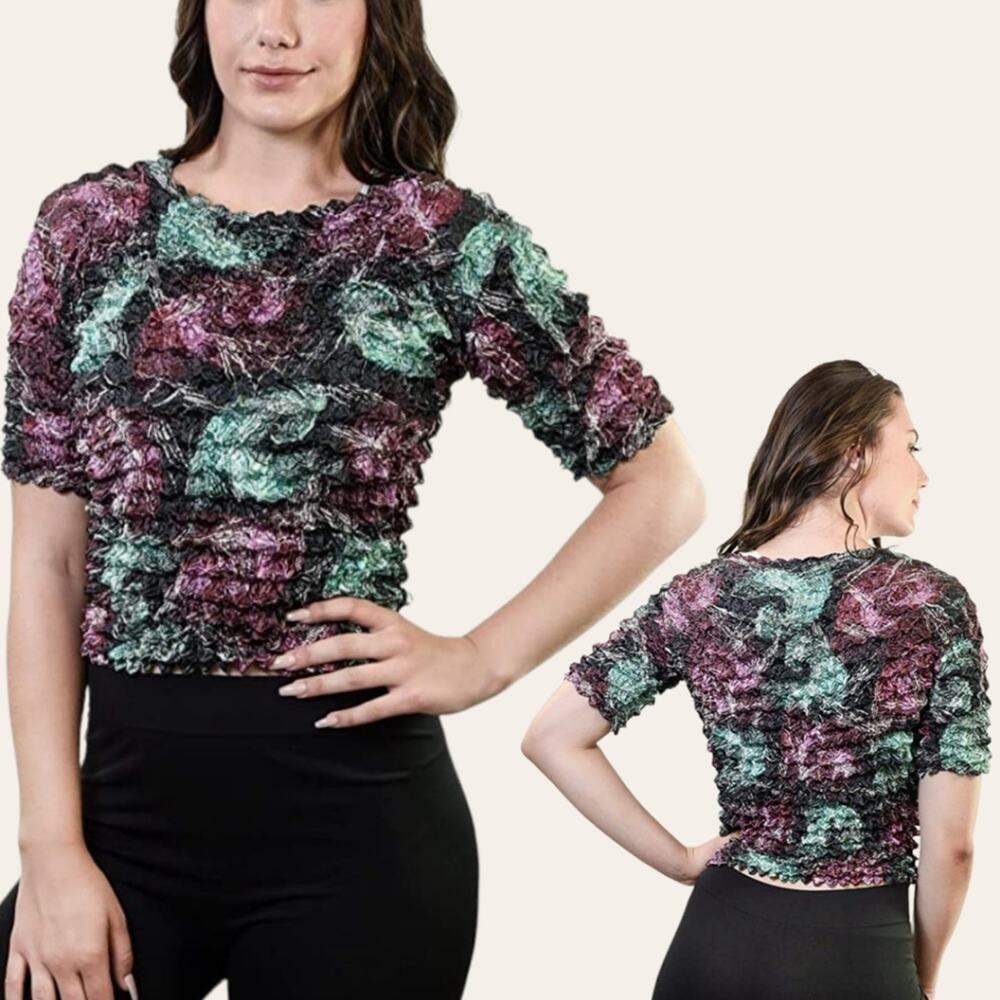 Y2K Popcorn Shirt Purple and Green